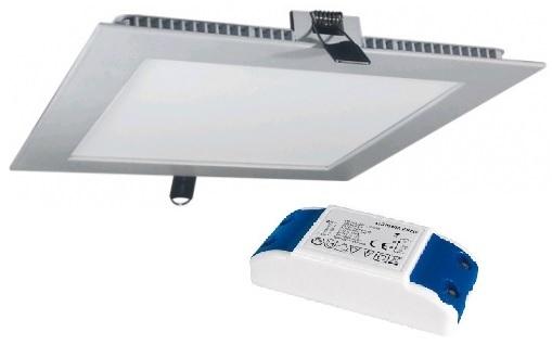 Painel de LED Quadrado (12 x 12 cm) 6W 3000K 480Lm - Aço Escovado