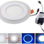 Painel de LED Redondo Ø14,5cm 9(6+3)W 6000K c/ Anel em Azul