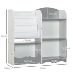 Organizador de Brinquedos Estante para Crianças com Prateleiras Abertas para Dormitório Sala de Jogos 85x26x84 cm Cinza
