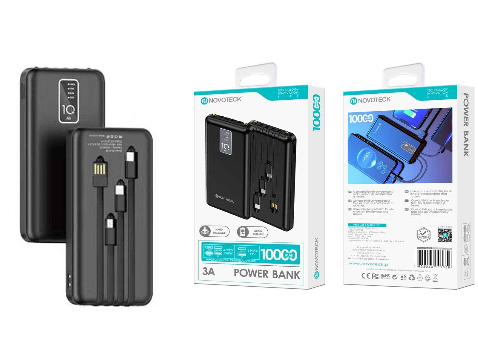 Power Banck 10000mAh com Cabos PB-002