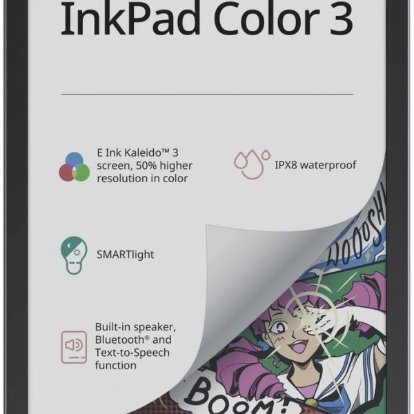 E - Book 7.8 InkPad Color 3 Stormy Sea 32GB Wi - Fi (Cinzento) - POCKETBOOK