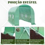 Estufa de Cultivo para Terraço ou Jardim – Cor Verde – Tubo Aço e PE 140g/㎡ - 450x200x200 cm