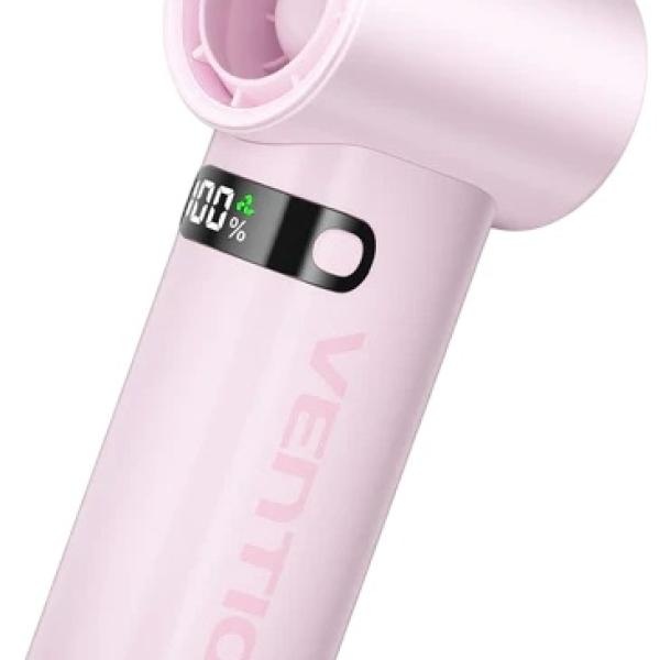 Ventoinha Portátil PBE Recarregável USB - C c/ Ecrã LED (Rosa) - VENTION