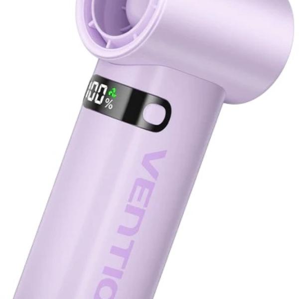 Ventoinha Portátil PBE Recarregável USB - C c/ Ecrã LED (Roxo) - VENTION
