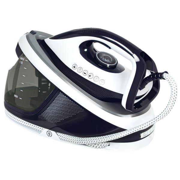 Ferro com Caldeira 2600W 100 g/min 8 Bares Função ECO Base de Cerâmica Desligamento Automático Sistema Anticalcário Autolimpeza Depósito Removível 1,5 L 37x19,8x24 cm Azul