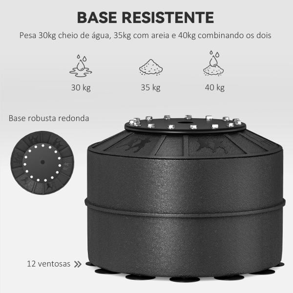 Punching Ball de Boxe com Altura Ajustável com Barra Giratória 360° e Base Preenchida 88x48x155 - 205 cm Preto