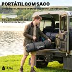 Tenda de Campismo Familiar para 4 - 6 Pessoas com 2 Dormitórios Impermeável 3000 mm com Bolsa 555x225x190 cm Cinza e Verde