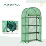 Estufa de Jardim com 4 Prateleiras Metálicas Porta Enrolável e Cobertura de PE Estufa de Varanda para Cultivo de Plantas Flores 80x49x160cm Verde