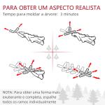 Árvore de Natal de Mesa 60 cm com 20 Luzes LED 141 Ramos 5 Pinhas 5 Bagas Vermelhas e Suporte de Metal para Interior Verde