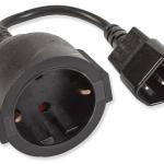 Cabo Adaptador Ficha Tripolar Macho - Ficha Schuko Femea (15cm)