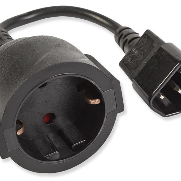 Cabo Adaptador Ficha Tripolar Macho - Ficha Schuko Femea (15cm)