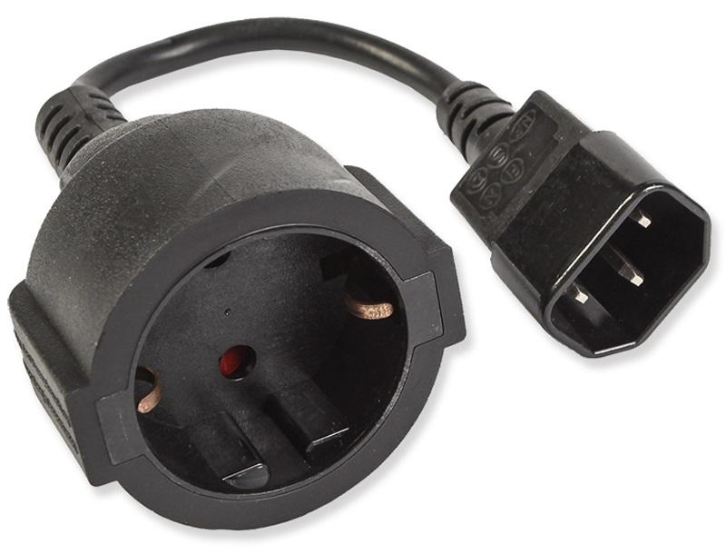 Cabo Adaptador Ficha Tripolar Macho - Ficha Schuko Femea (15cm)