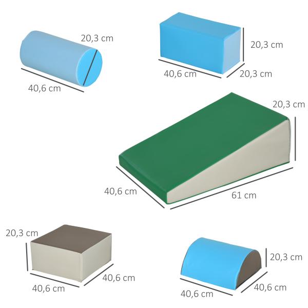 Conjunto de 5 Blocos de Psicomotricidade para Crianças Blocos de Construção Brinquedo para Aprendizagem Multicor
