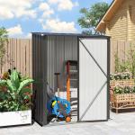 Abrigo de Jardim 1,34m² 161,5x94,5x196 cm Abrigo de Exterior de Aço Galvanizado com Porta e Fechadura Preto