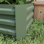 Conjunto de 2 Caixas de Plantio de Aço Caixa de Plantio Quadrada para Cultivos de Plantas Flores Pátio Exterior 100x50x30 cm Verde