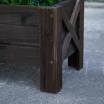 Horta Vertical Floreira de Madeira Retangular com Pés para Flores Plantas Cultivos 100x36,5x36cm Marrom
