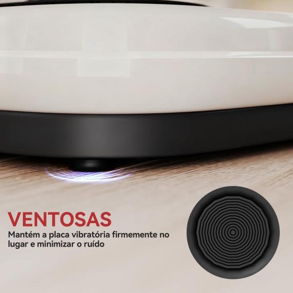 Plataforma Vibratória 50 Velocidades 3 Programas com Ecrã LED com Controlo Remoto Bandas Elásticas 52x34x14 cm Preto e Branco