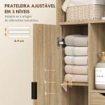 Móvel de Casa de Banho Estreito com 2 Gavetas Compartimento Aberto e Prateleiras Ajustáveis 50x25x100 cm Madeira
