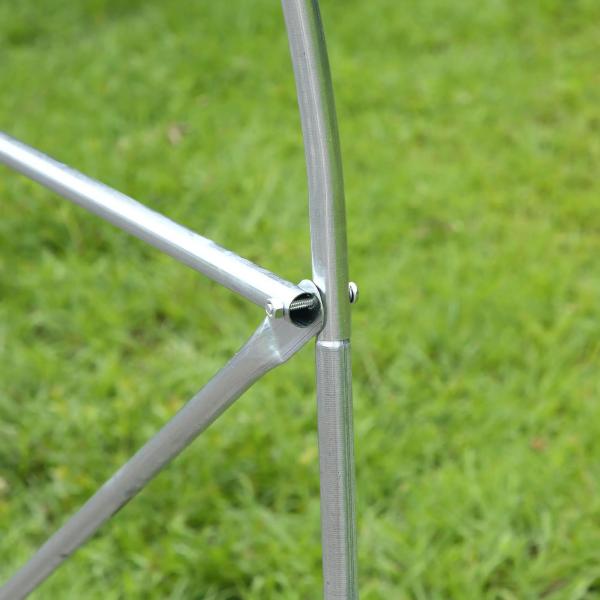 Estufa Tipo Túnel 595x300x200cm Estufa de Jardim Grande com 12 Janelas e Porta Enrolável com Zíper para Cultivo de Plantas Branco