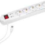Extensão Quintupla USB c/ Interruptor (1,5 mts) Branco - ENERGENIE