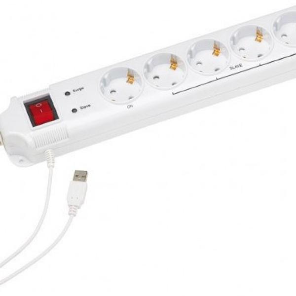 Extensão Quintupla USB c/ Interruptor (1,5 mts) Branco - ENERGENIE
