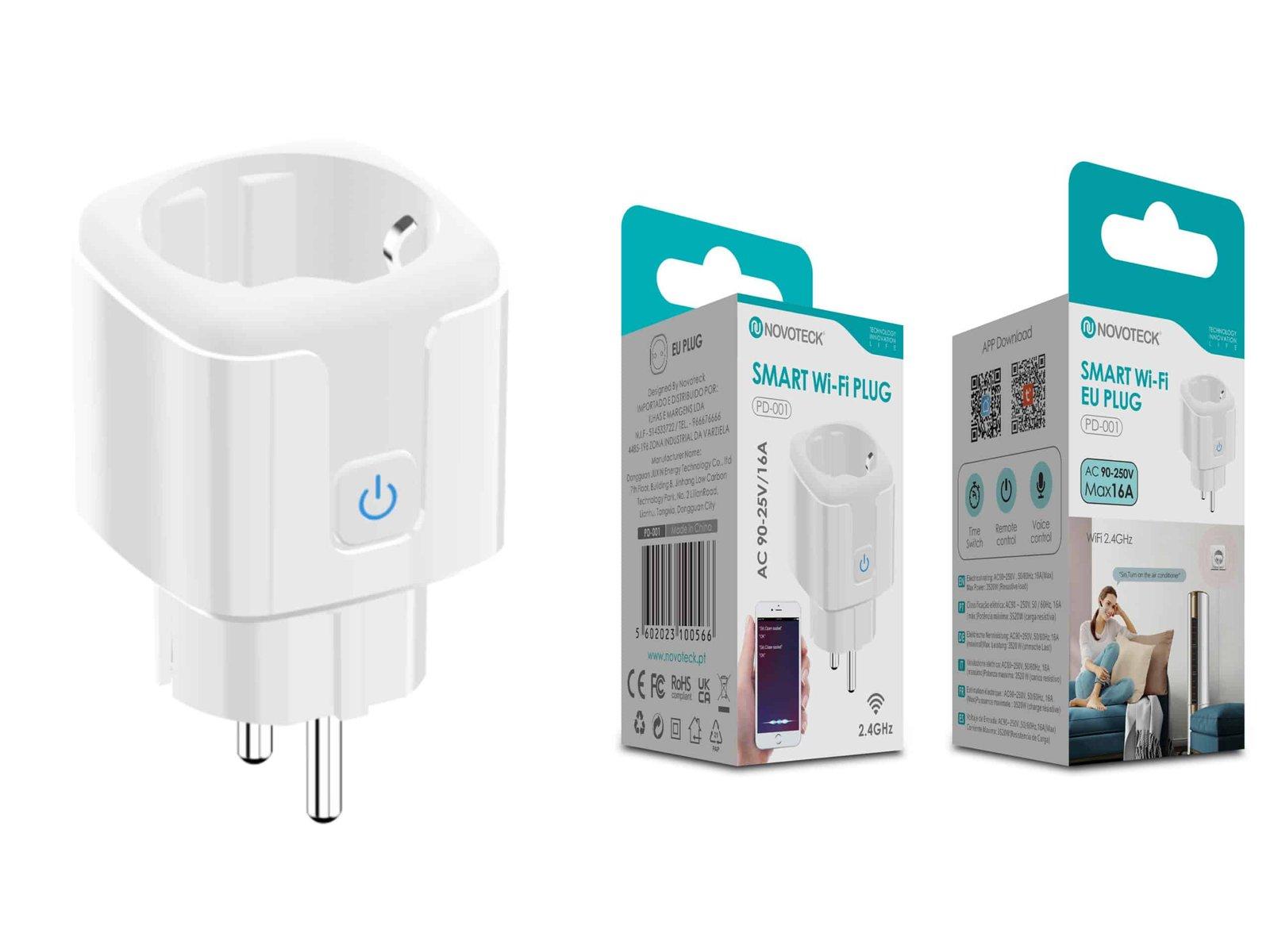 Tomada Inteligente Novoteck Smart Wi-Fi EU Plug PD-001