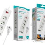 Extenção 2m com 3 tomads 3 usb 1 type - c PD - 002 16A