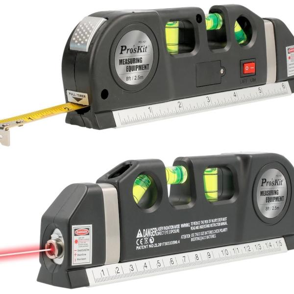 Fita Métrica Multifunções c/ Nível + Laser (2,50 mts) - Proskit