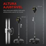 Saco de Boxe de Pé com Altura Ajustável de 4 Níveis Base Preenchida Luvas e Inflador Ø45x133 - 151 cm Preto