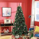 Árvore de Natal Artificial 210 cm com 1064 Ramos de Arame de Memória e Base Recolhível Árvore de Natal Verde