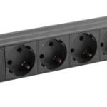 Extensão p/ Rack 7 Tomadas c/ Interruptor 1U (Preto) - LANBERG