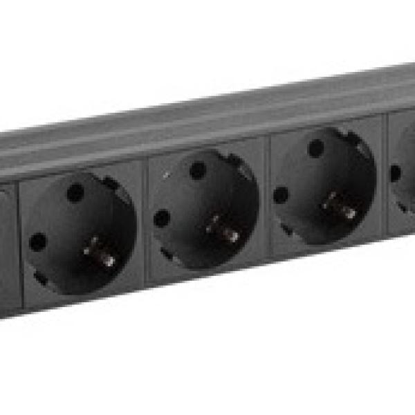 Extensão p/ Rack 7 Tomadas c/ Interruptor 1U (Preto) - LANBERG