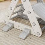 Triângulo de Escalada para Crianças de 18 - 48 Meses com Escorrega e Rampa 130x80x69 cm Cinza e Branco