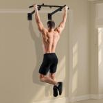 Barra de Elevações para Parede Treinamento Muscular Pull Up para Casa Carga Máxima 150kg 93,5x65x17 cm Preto