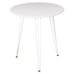 Mesa de Sala de Jantar Redonda com Pés em Forma de Garfo Metálicos Estilo Moderno para Cozinha Sala de Estar Cafeteria Ø70x75cm Branco