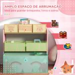 Estante para Brinquedos com 6 Caixas de Tecido não Tecido Amovíveis Organizador de Brinquedos 63x30x66 cm Rosa