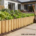 Cerca de Jardim em Madeira Painel Decorativo Resistente e Fácil de Instalar para Pátio Relva Caminho 176x38 cm Madeira