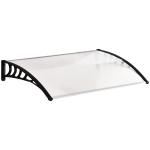 Marquise de Proteção para Portas e Janelas 122x89x24 cm Transparente e Preto