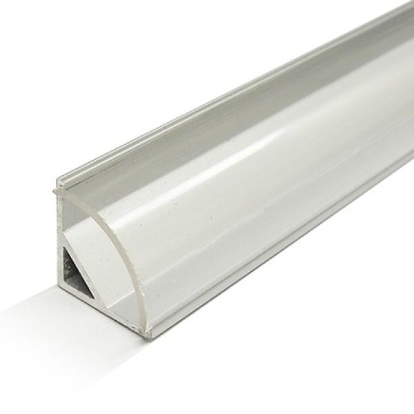 Perfil Alumínio c/ Difusor Transparente p/ Fita de LEDs - 2 mts