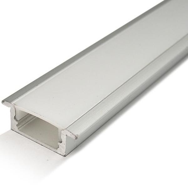 Perfil Alumínio c/ Difusor Opaco p/ Fita de LEDs - 2 mts