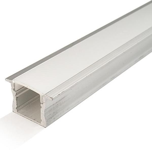 Perfil Alumínio c/ Difusor Opaco p/ Fita de LEDs - 2 mts