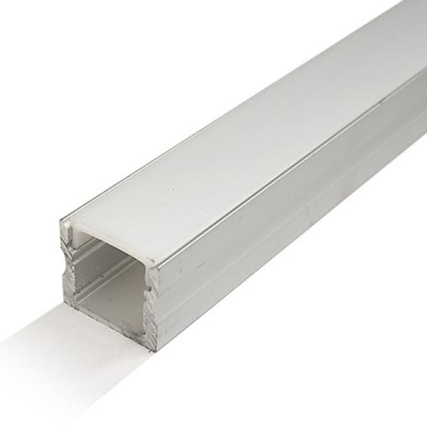 Perfil Alumínio c/ Difusor Opaco p/ Fita de LEDs - 2 mts