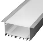 Perfil Embutir c/ Difusor Opaco p/ 5x Fita de LEDs - 2 mts