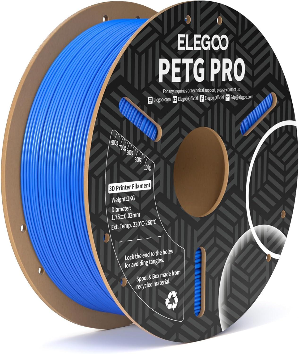Filamento de Impressão 3D PETG Pro 1,75mm 1Kg (Azul Claro) - ELEGOO