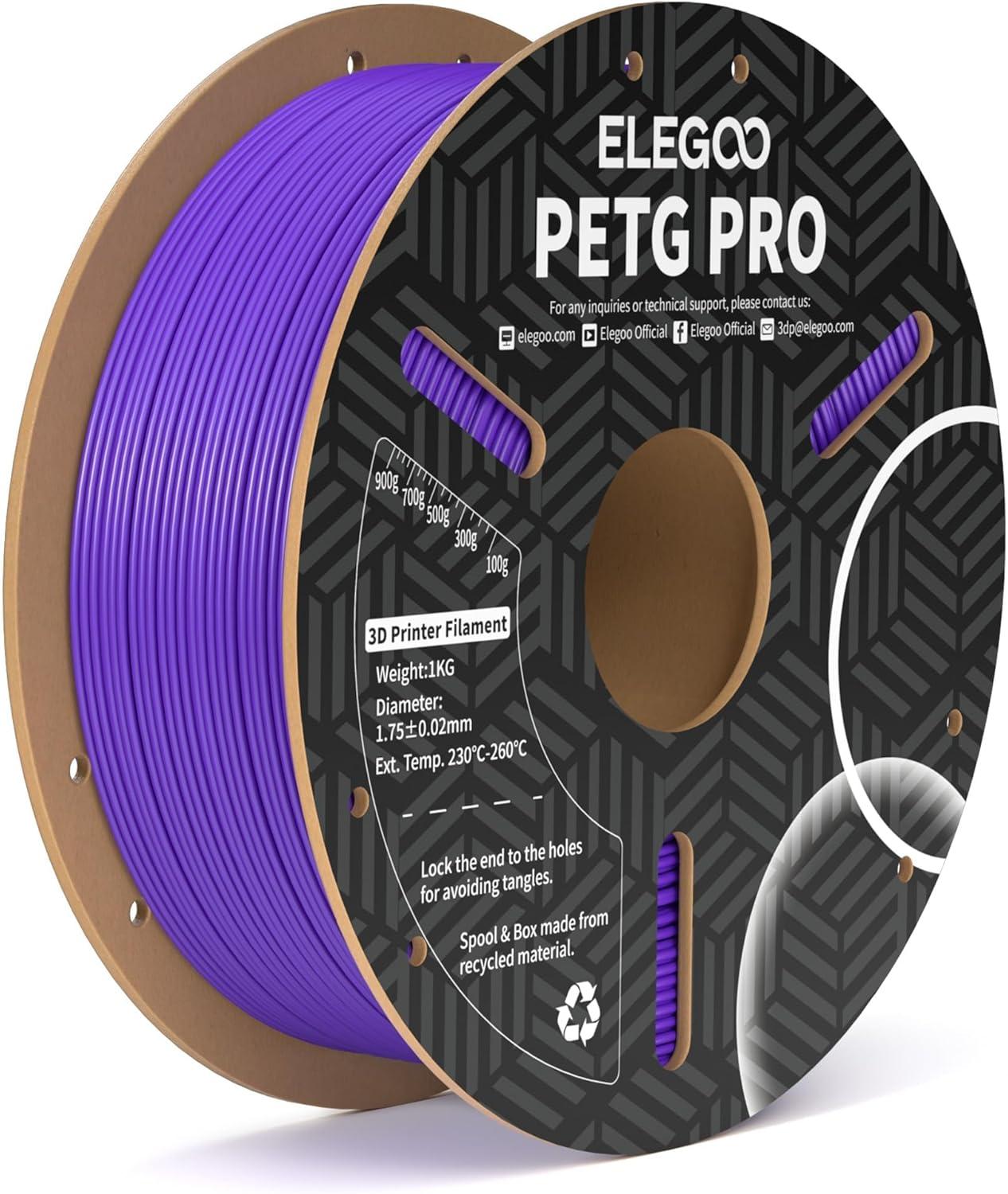 Filamento de Impressão 3D PETG Pro 1,75mm 1Kg (Roxo) - ELEGOO