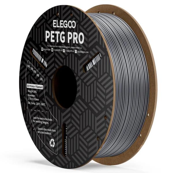 Filamento de Impressão 3D PETG Pro 1,75mm 1Kg (Prateado) - ELEGOO