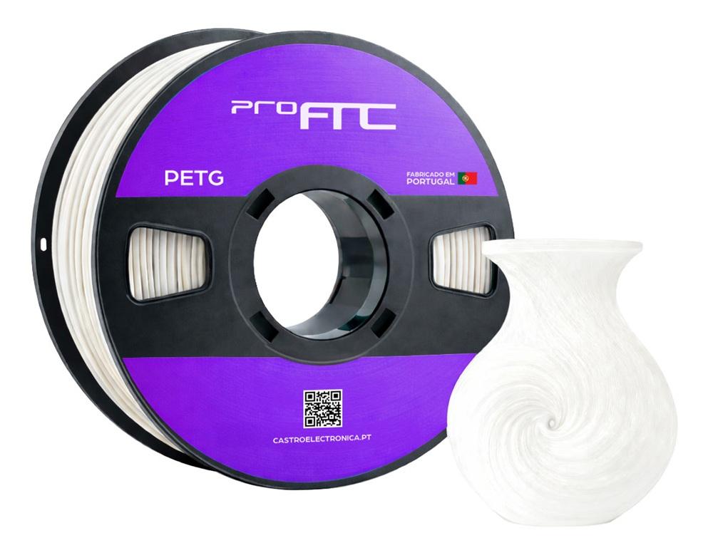 Filamento de Impressão 3D PETG 1,75mm 1Kg (Branco Neve) - ProFTC