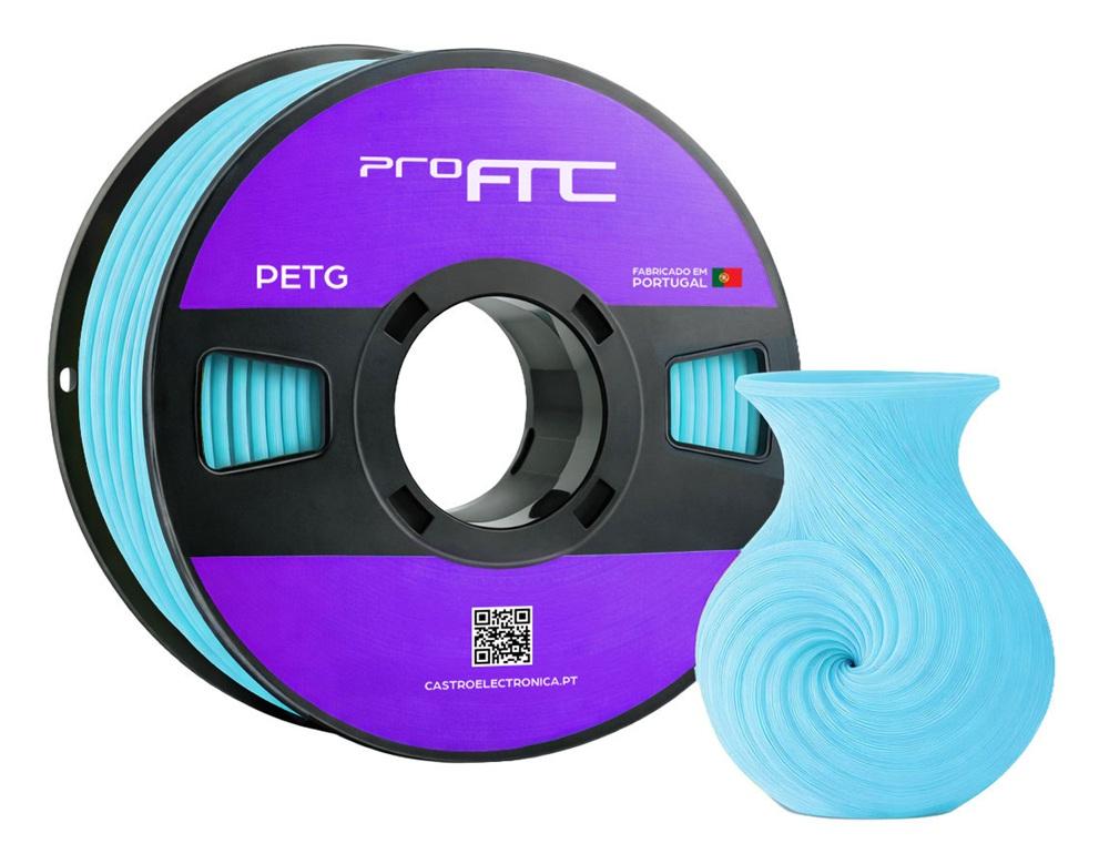 Filamento de Impressão 3D PETG 1,75mm 1Kg (Ciano) - ProFTC