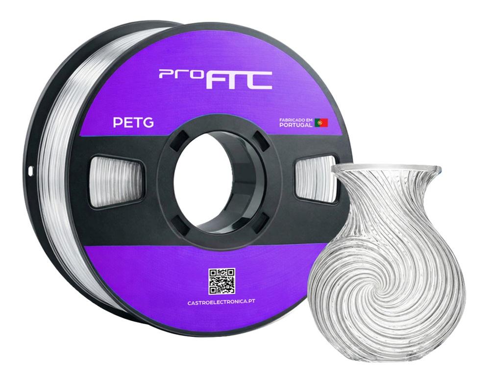 Filamento de Impressão 3D PETG 1,75mm 1Kg (Transparente) - ProFTC