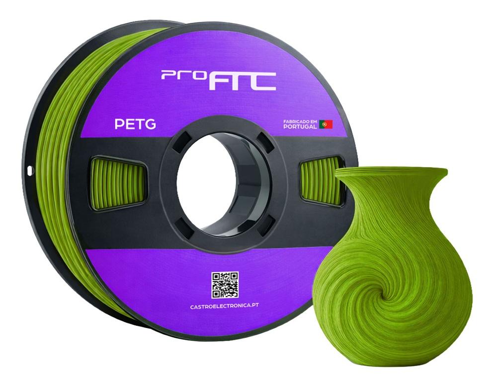 Filamento de Impressão 3D PETG 1,75mm 1Kg (Verde Militar) - ProFTC
